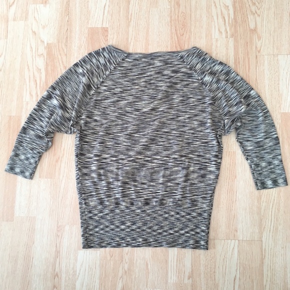 LOFT Dolman Marled Grey / Brown / Ivory Sweater - Picture 4 of 7